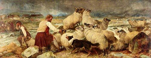 A Spate in Glen Spean, Inverness, 1868, Richard Ansdell