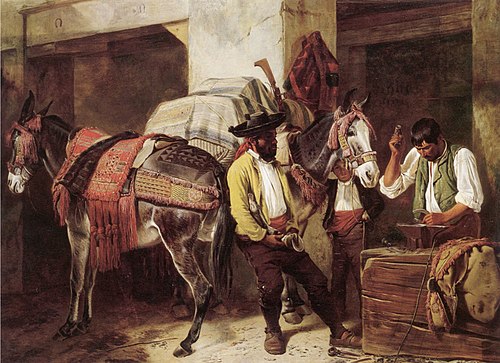 The Blacksmith's Shop, 1858, Richard Ansdell