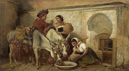 At the well, 1870, Richard Ansdell
