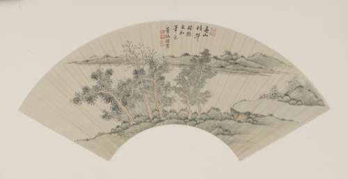 董诰春山晴翠图扇, , Dong Gao