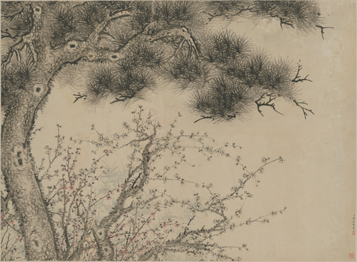 董诰三友图轴, , Dong Gao