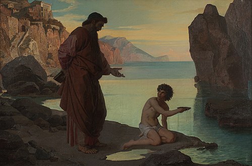 Hl. Augustin mit Knaben am Meer, 1865, Karl Schönbrunner