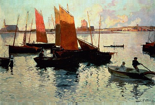 Rayons du soir, port de Camaret, 1892, Charles Cottet