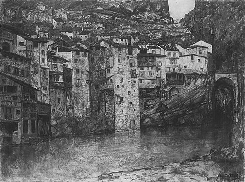 Ansicht von Pont-en-Royans, 1905, Charles Cottet