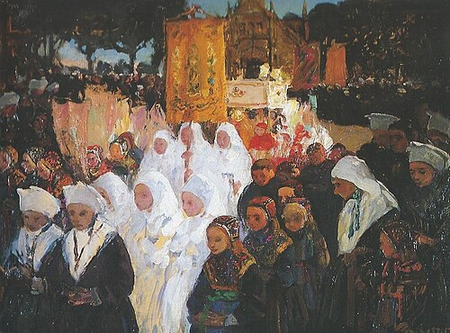 Jour de Fête-Dieu à Plougastel, , Charles Cottet