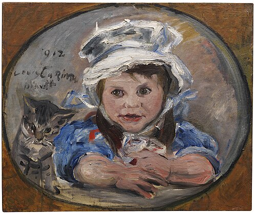 Wilhelmine mit Katze Mizelonde, 1912, Lovis Corinth
