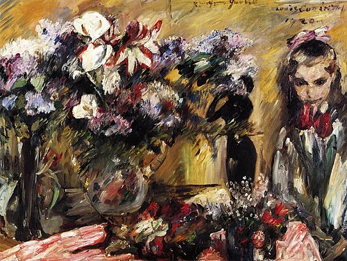 Fleurs et Fille Wilhelmine, 1920, Lovis Corinth