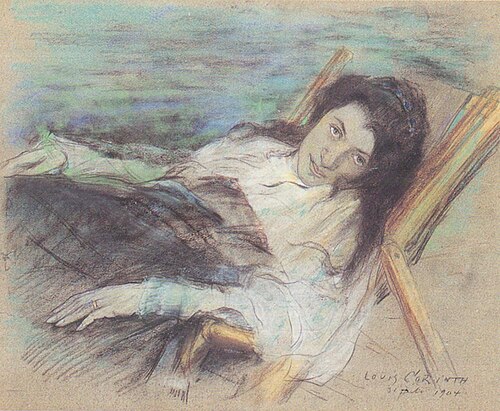 Charlotte Berend im Liegestuhl, 1904, Lovis Corinth