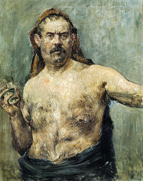 Self-Portrait with a Glass, 1907, Lovis Corinth