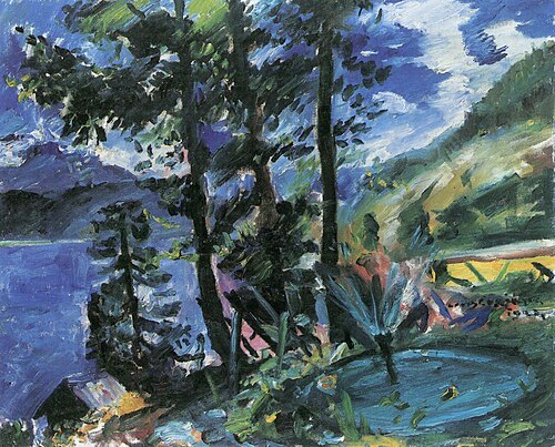 Walchensee mit Springbrunnen, 1923, Lovis Corinth