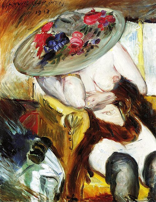 Italienerin mit gelbem Stuhl, 1912, Lovis Corinth