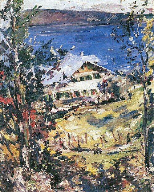 Walchensee, Landhaus mit Wäscheplatz, 1923, Lovis Corinth