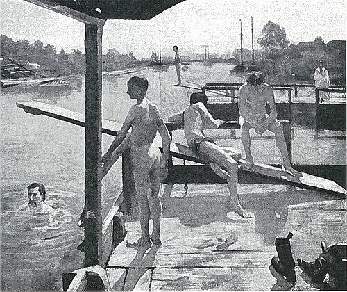 Schwimmanstalt bei Grothe, Königsberg, 1890, Lovis Corinth