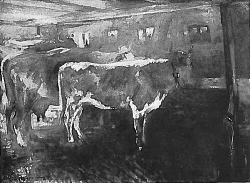 Kühe im Stall, 1892, Lovis Corinth