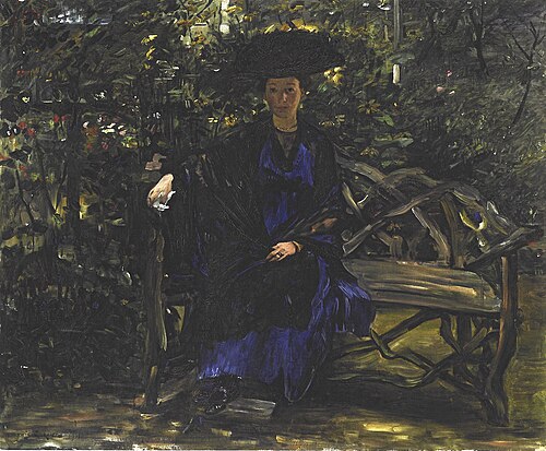 Else Kaumann auf der Gartenbank, 1911, Lovis Corinth