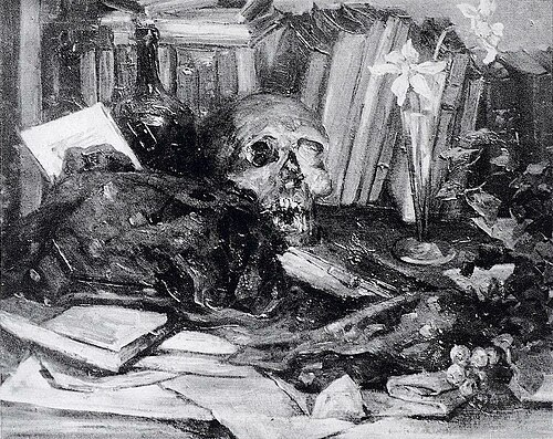 Stillleben mit Totenkopf, 1898, Lovis Corinth