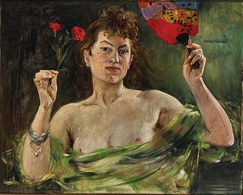 Mädchen mit Fächer und Nelken, 1897, Lovis Corinth