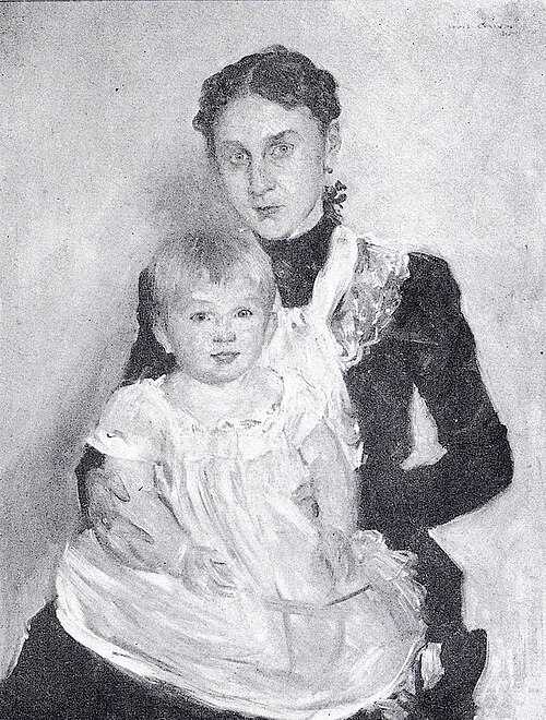 Porträt Frau Roll mit ihrem Sohn Walter, 1900, Lovis Corinth