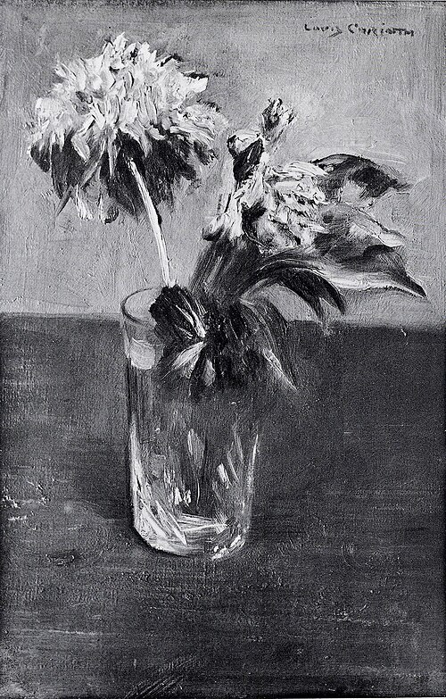 Wasserglas mit Chrysanthemen, 1901, Lovis Corinth