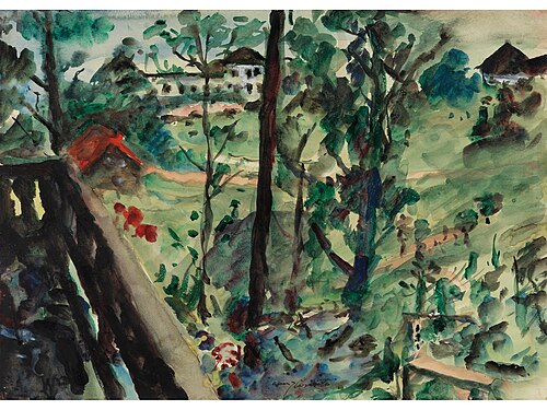 Blick vom Balkon des Ferienhauses, 1920, Lovis Corinth