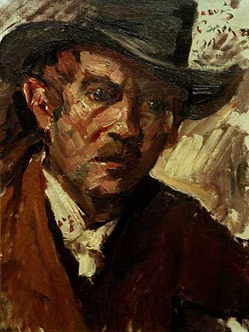 Selbstporträt mit schwarzem Hut, 1912, Lovis Corinth