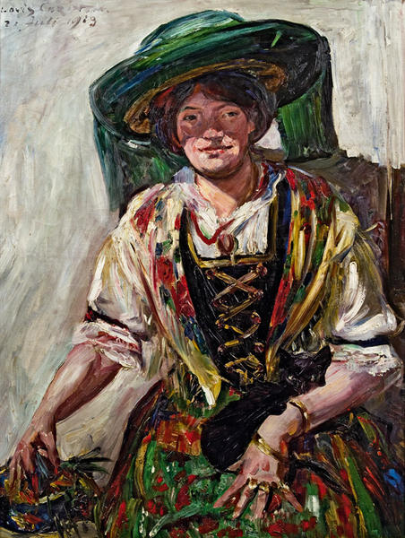 אישה טירולית עם חתול, 1913, Lovis Corinth
