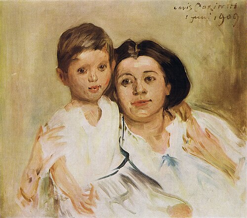 Mme. Charlotte Berend-Corinth et son fils Thomas, 1909, Lovis Corinth
