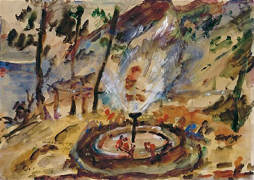 Springbrunnen im Garten am Walchensee, 1921, Lovis Corinth