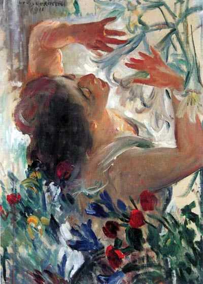 Femme avec des lys dans une serre, 1911, Lovis Corinth