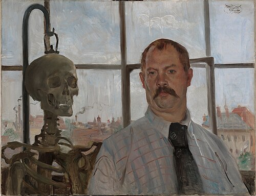 Autoportrait au squelette, 1896, Lovis Corinth