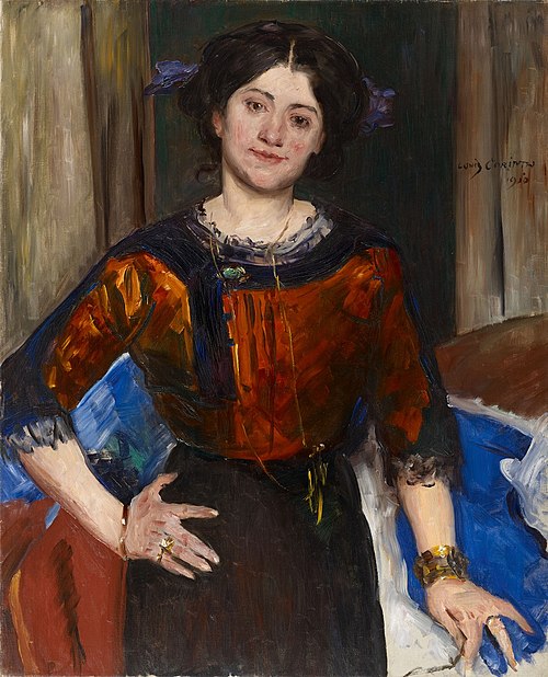 Porträt Charlotte Corinth in brauner Bluse, 1910, Lovis Corinth