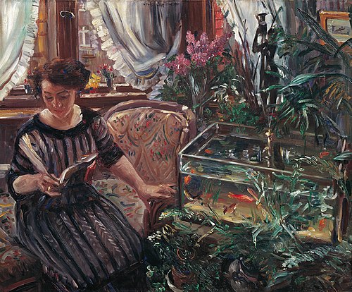 Dame am Goldfischbassin, 1911, Lovis Corinth