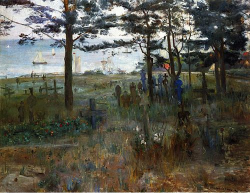 Fisherman's cemetery in Nida on the Curonian Spit, 1893, Lovis Corinth