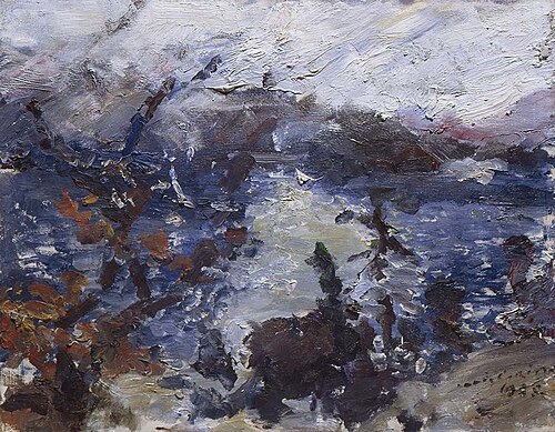 Walchensee, Berge in Wolken, 1925, Lovis Corinth