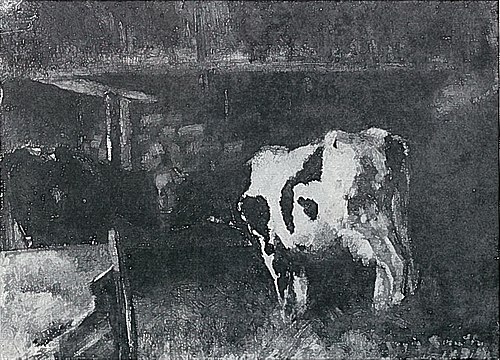 Kuhstall, 1879, Lovis Corinth