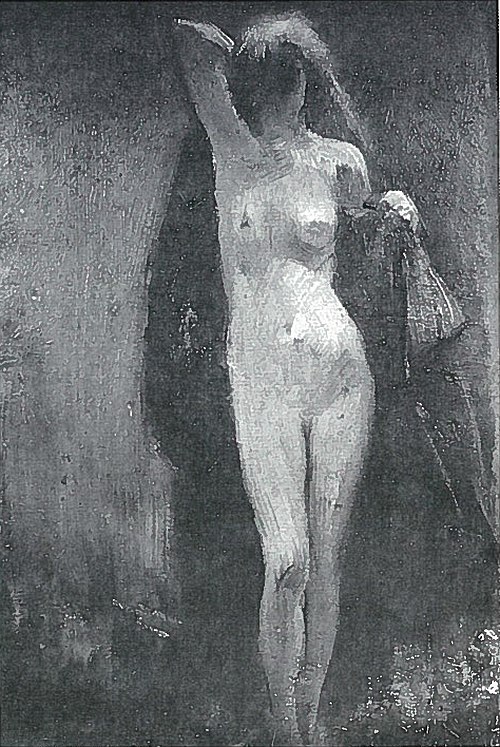 Akt mit rotem Mantel, 1886, Lovis Corinth