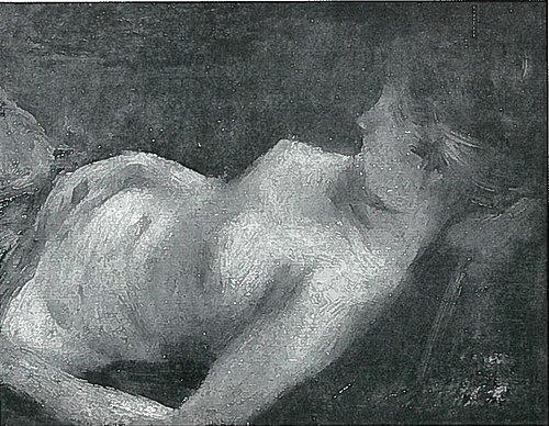 Liegender weiblicher Halbakt, 1885, Lovis Corinth