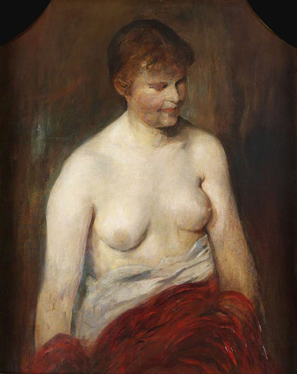 Mädchen, Halbakt, 1883, Lovis Corinth