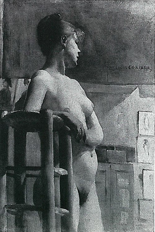 Weiblicher Akt am Atelierschemel, 1885, Lovis Corinth