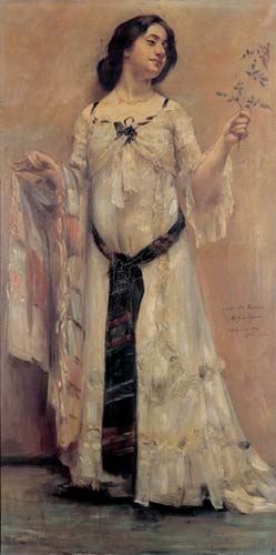Portrait de Charlotte Berend en robe blanche, 1902, Lovis Corinth