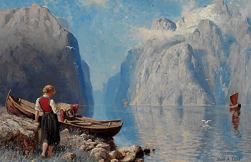 Norsk fjordlandskap, , Hans Andreas Dahl