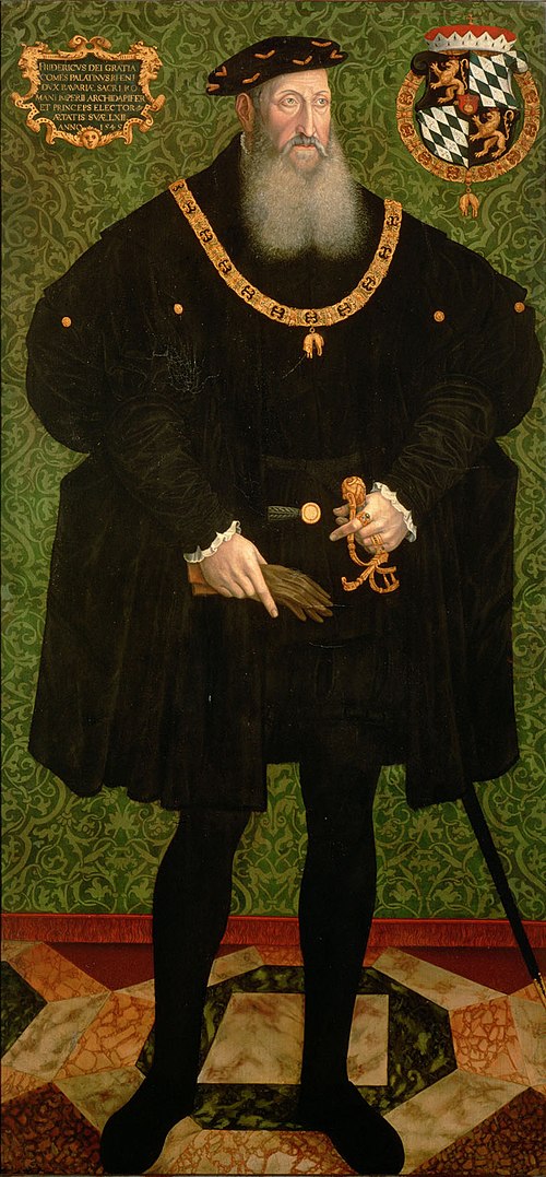 Pfalzgraf Friedrich II. (1482-1556), in ganzer Figur, 1545, Hans Besser