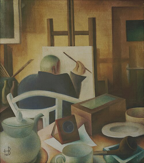 Self-portrait in the studio, 1948, Hans Brass