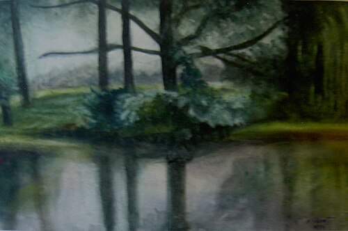 At the carp pond in Wuhlgarten, 1954, Hans Brass