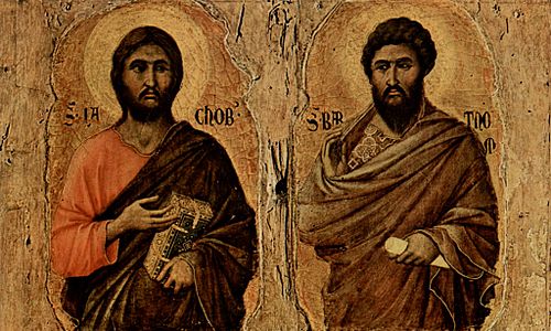 Apostles James the Younger and Bartholomew, 1309, Duccio di Buoninsegna