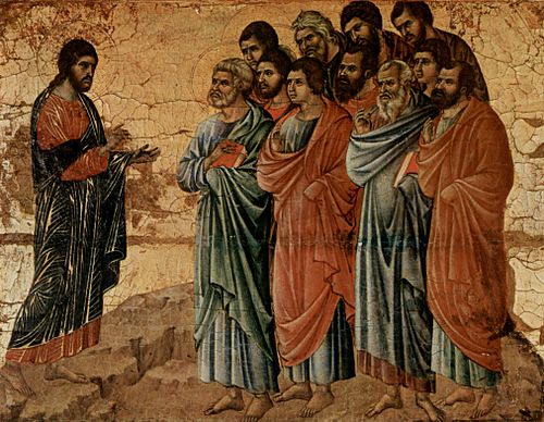 Christ Appears to the Disciples on the Mountain in Galilee, 1309, Duccio di Buoninsegna
