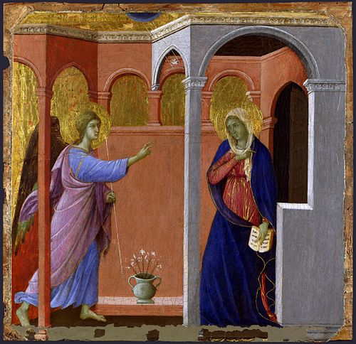 The Annunciation, 1300, Duccio di Buoninsegna