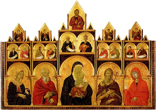 Madonna and Child with Saints Polyptych, 1311, Duccio di Buoninsegna