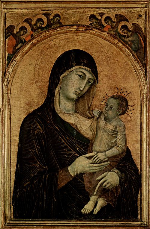 Madonna with Child and six Angels, 1300, Duccio di Buoninsegna