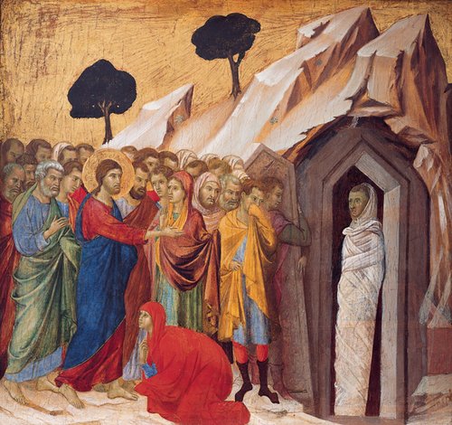 The Raising of Lazarus, 1310, Duccio di Buoninsegna